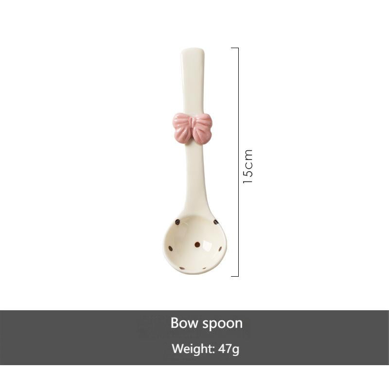 High appearance level Rabbit ceramic dish set underglaze color cutlery set