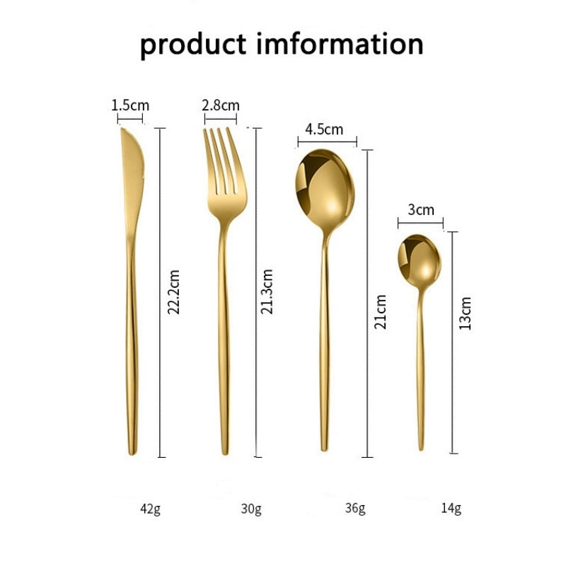 Stainless Steel Tableware Christmas Gift Western Food Knife Fork Spoon 24 Pieces Set