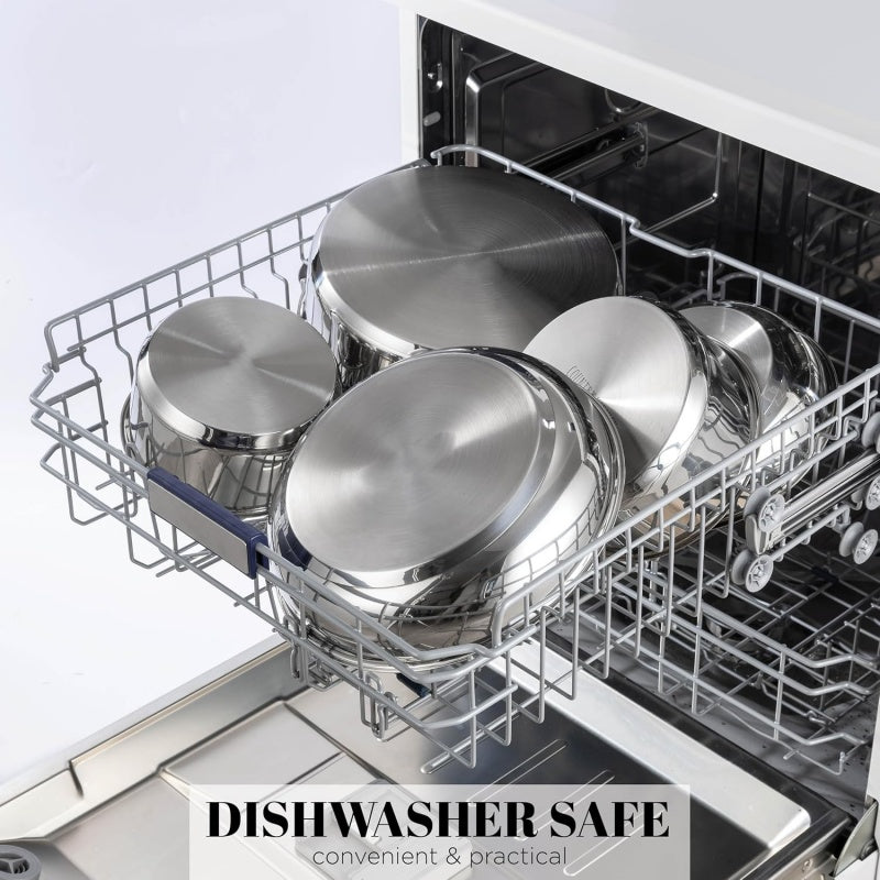 304 Stainless Steel Smooth Surface Detachable Handle Non-Stick Cookware Set