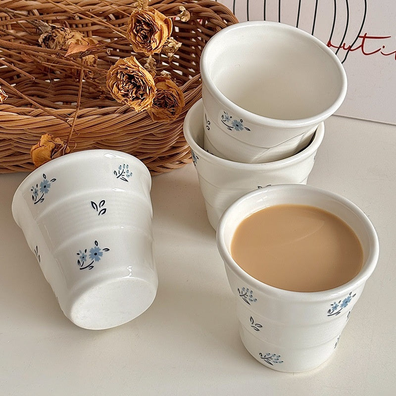 Retro High-End Appearance Ceramic Irregular-Handled Cup