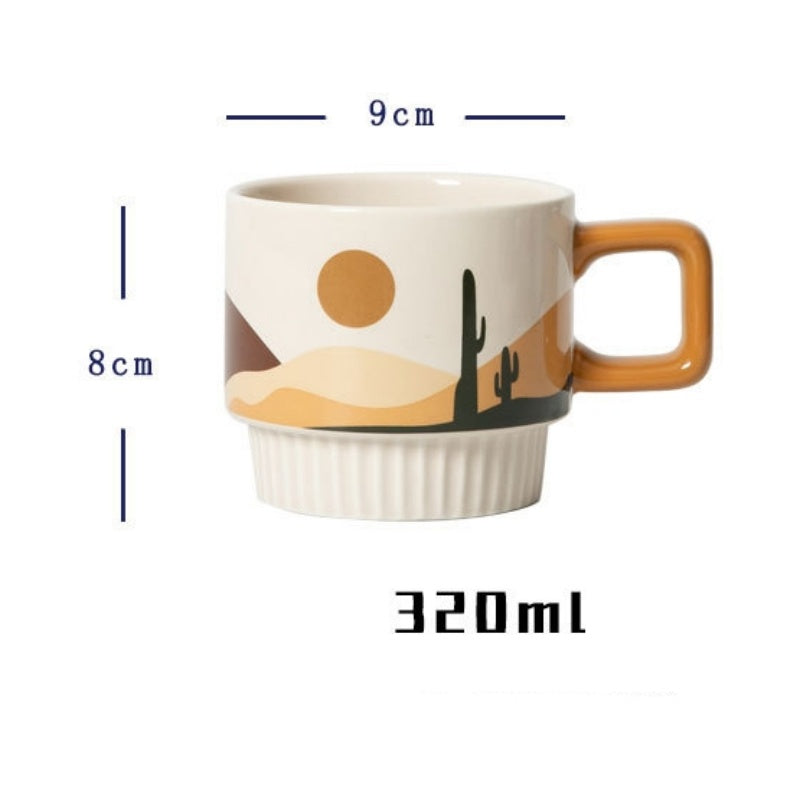 Morandi Color Series Desert Landscape Ceramic Mug