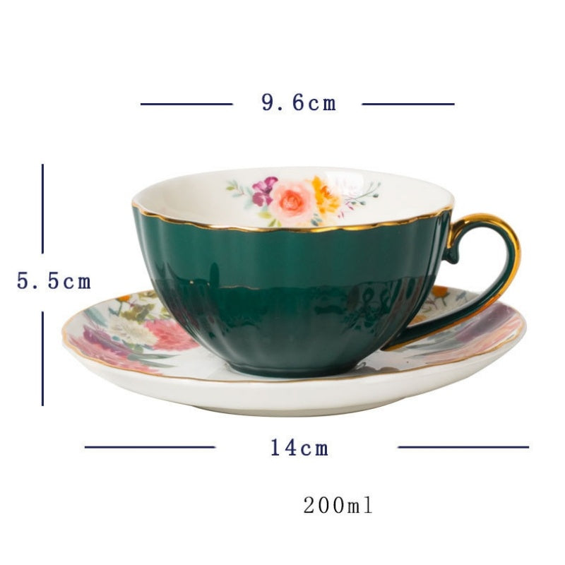 Retro Ceramic European-Style Coffee Cup And Saucer Set