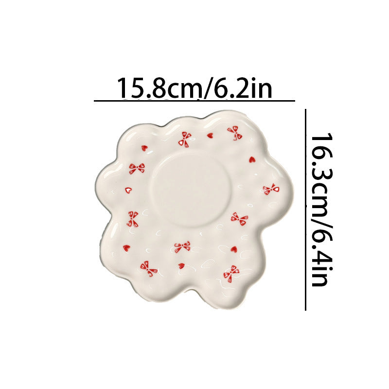 High appearance level small fresh pattern irregular ceramic bone dish