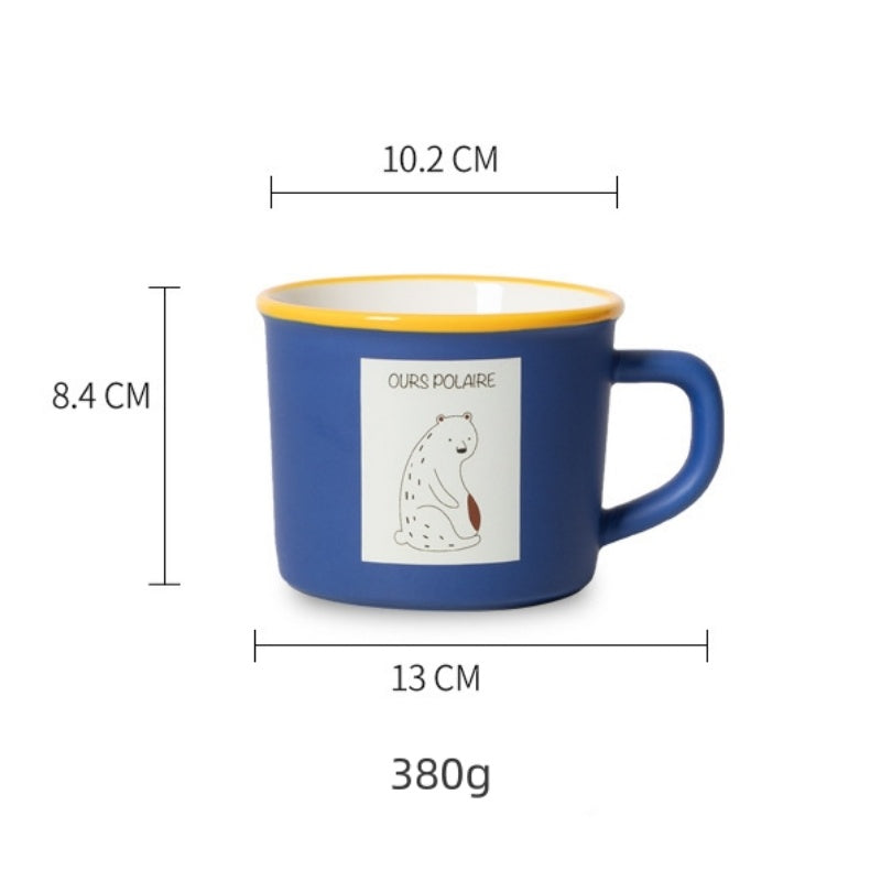 Klein Blue Animal Graffiti Ceramic Mug Coffee Cup