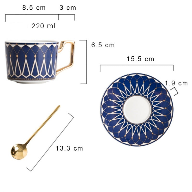 Retro And Elegant Ceramic Coffee Cup And Saucer Set