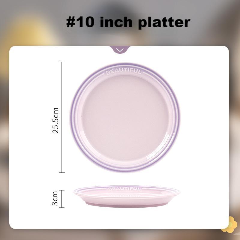 Underglaze Bowl Set Plate Advanced gradient purple ceramic tableware set plate and bowl set