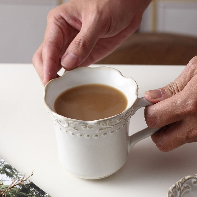 Retro Relief Western Food Pasta Plate Ceramic Tableware Home Soup Plate Dessert Plate Salad Plate