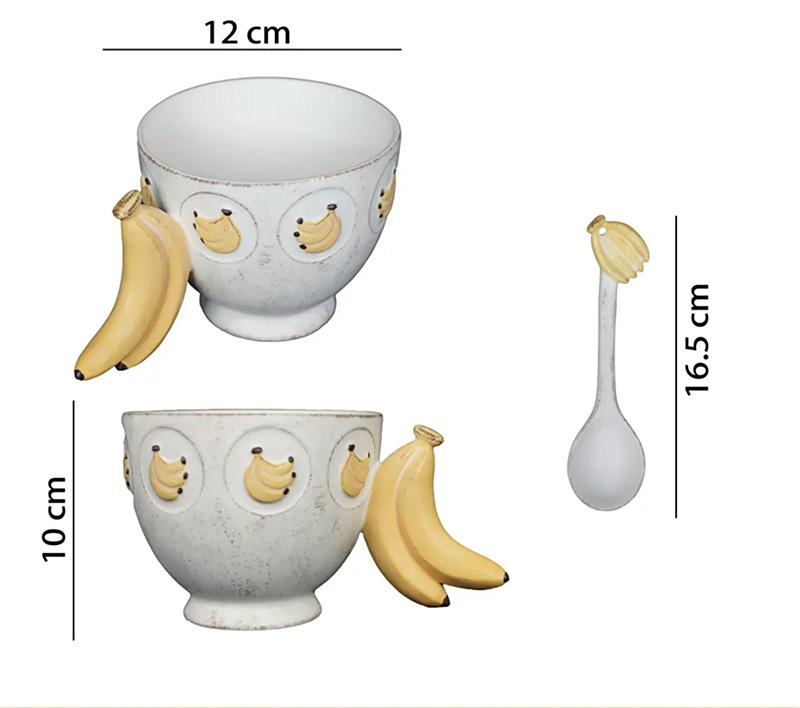 Banana do old series ceramic tableware set household rice bowl soup bowl salad plate breakfast cup