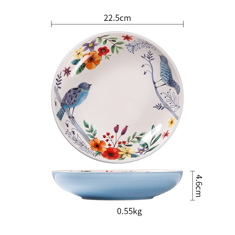Creative Forest Series Painted Ceramic Plate Home Plate Set