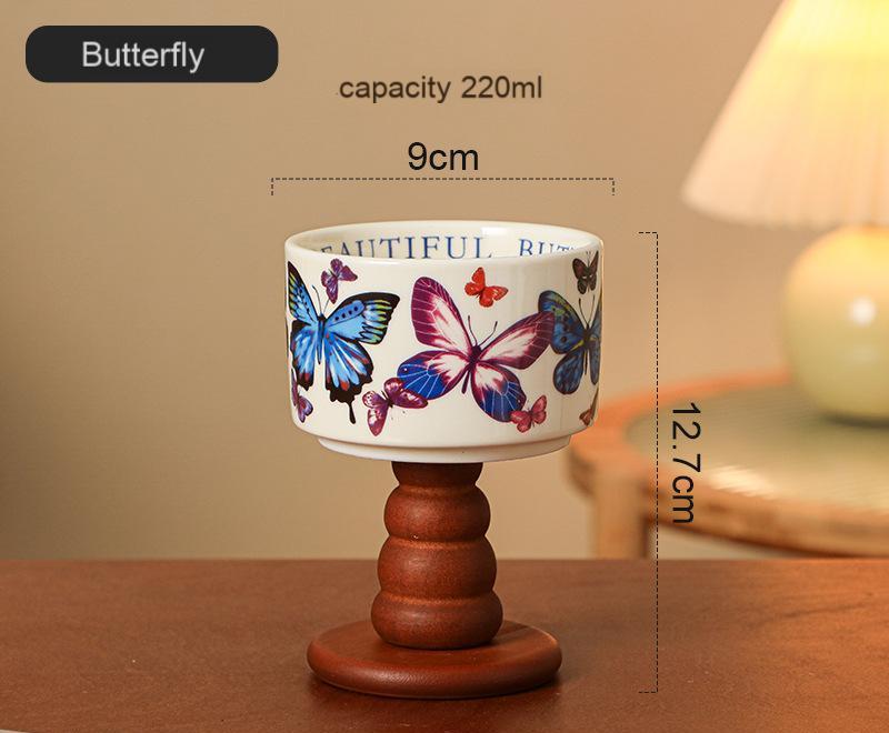 High appearance level stemware vintage ceramic cup dessert cup ice cream cup