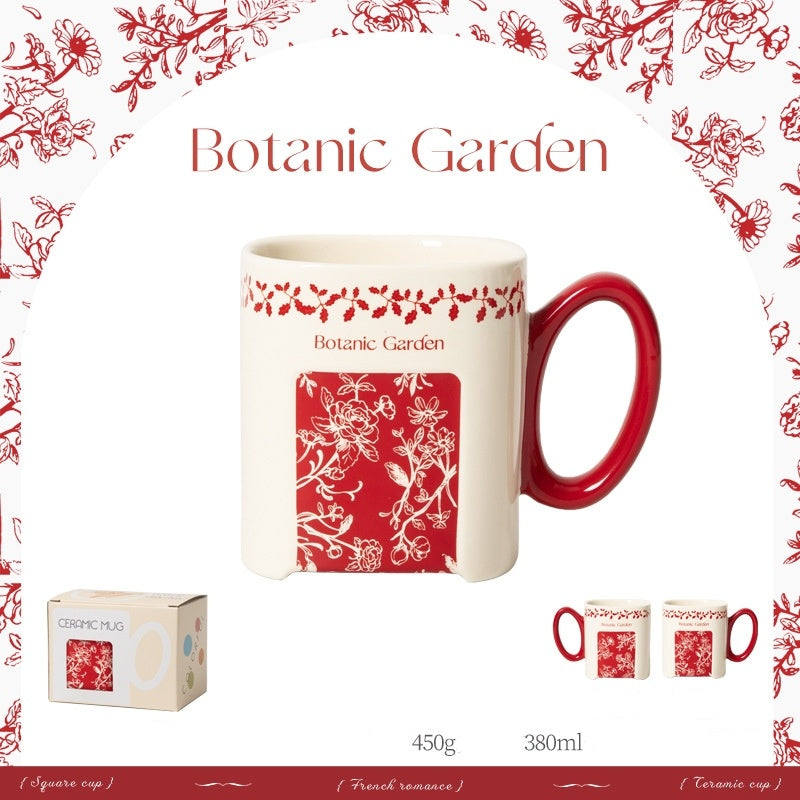 Retro Floral Graffiti Ceramic Mug Coffee Cup