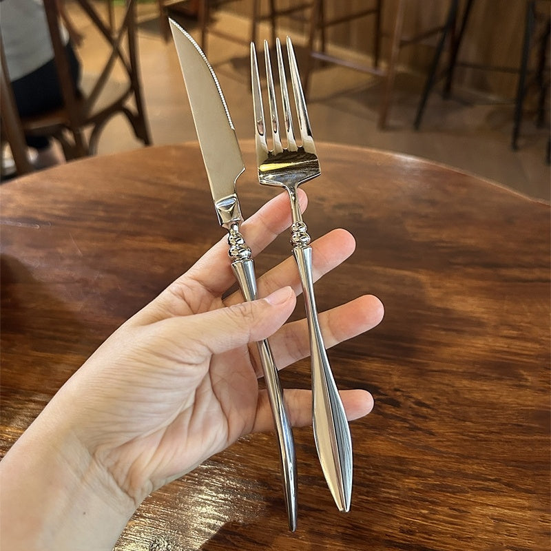 Retro Stainless Steel Mirror-Polished Western Tableware