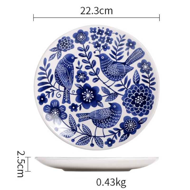 Creative Painted 9-Inch Ceramic Plate 4 Piece Set