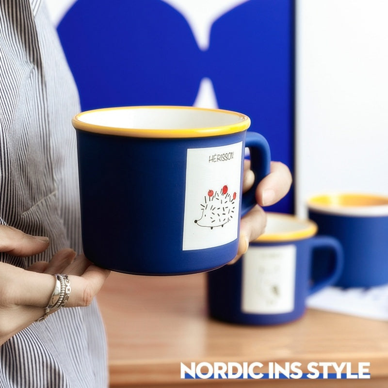 Klein Blue Animal Graffiti Ceramic Mug Coffee Cup