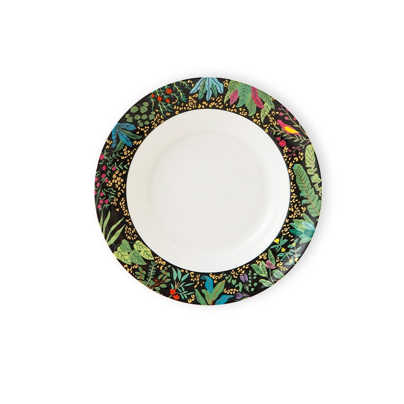 Dream Jungle Series Bone China Home Dining Plates, Bowls, Dishes And Tableware Light Luxury Set