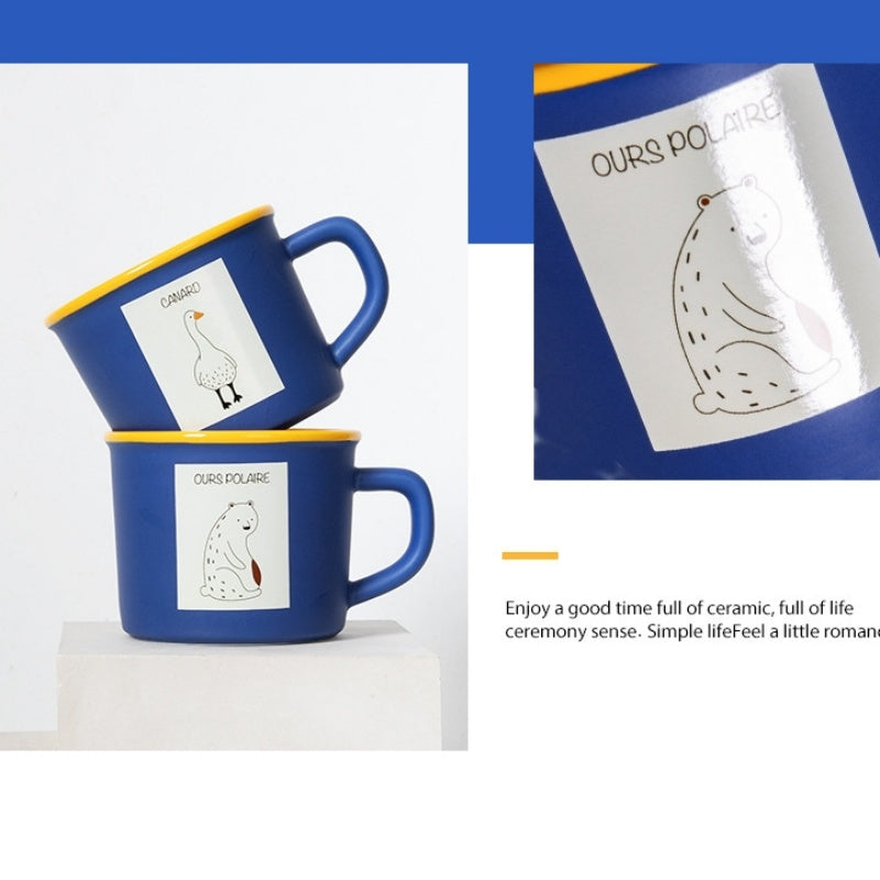 Klein Blue Animal Graffiti Ceramic Mug Coffee Cup