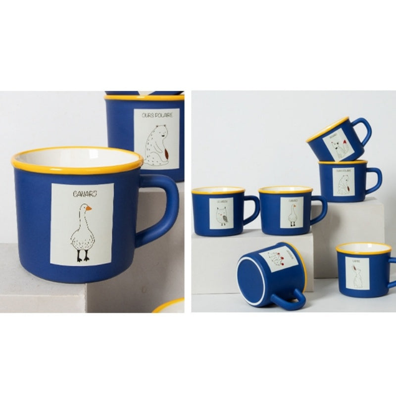 Klein Blue Animal Graffiti Ceramic Mug Coffee Cup