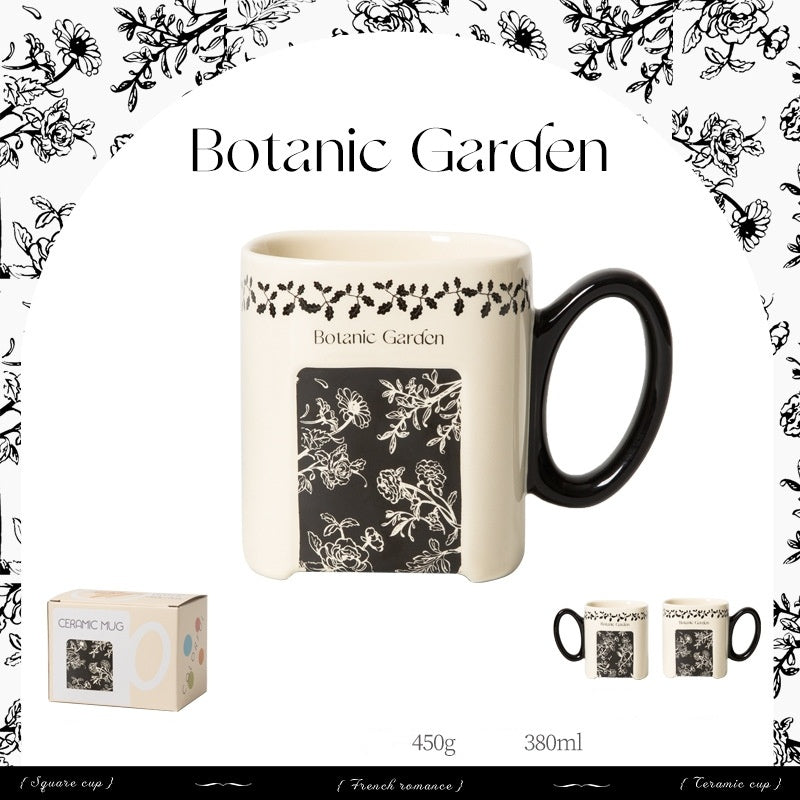 Retro Floral Graffiti Ceramic Mug Coffee Cup