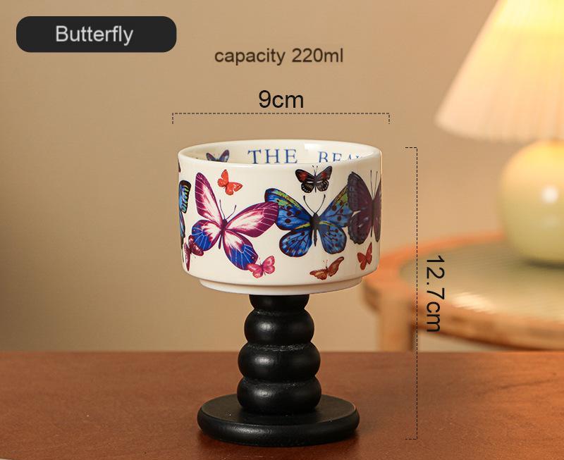 High appearance level stemware vintage ceramic cup dessert cup ice cream cup