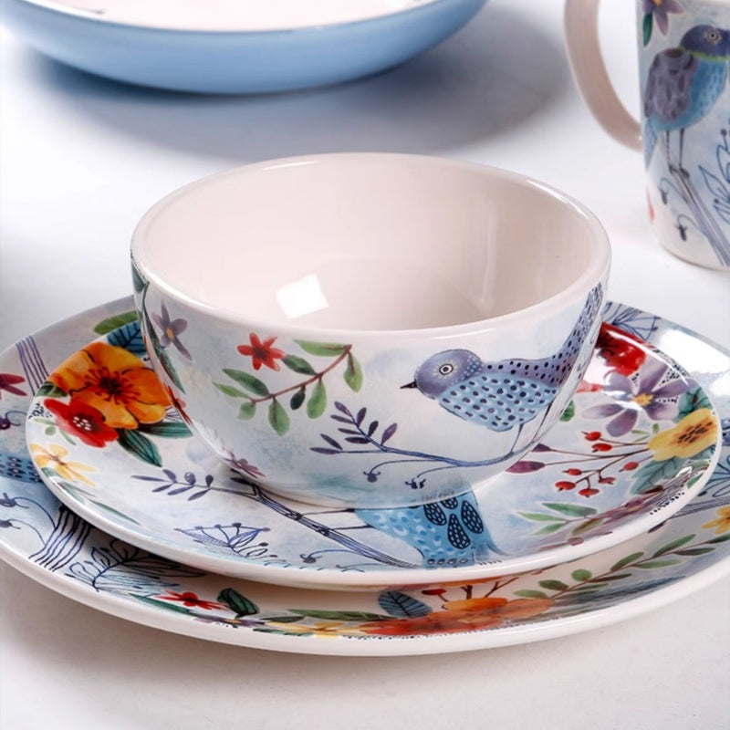 Creative Forest Series Painted Ceramic Plate Home Plate Set