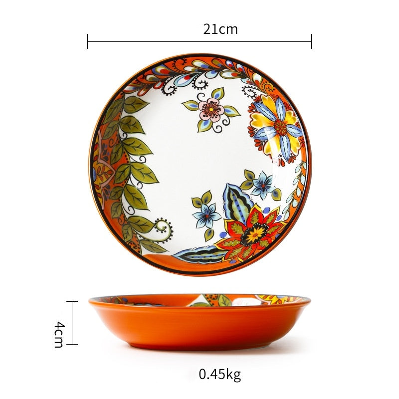 Lovely Creative Salad Plate Soup Plate Hand-Painted Ceramic Tableware