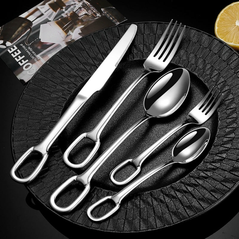 Creative Stainless Steel Hanging Hole Western Tableware