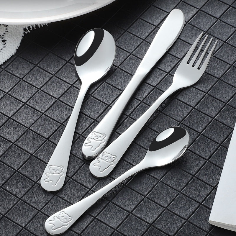 Children's Stainless Steel Cartoon Bear Creative Tableware