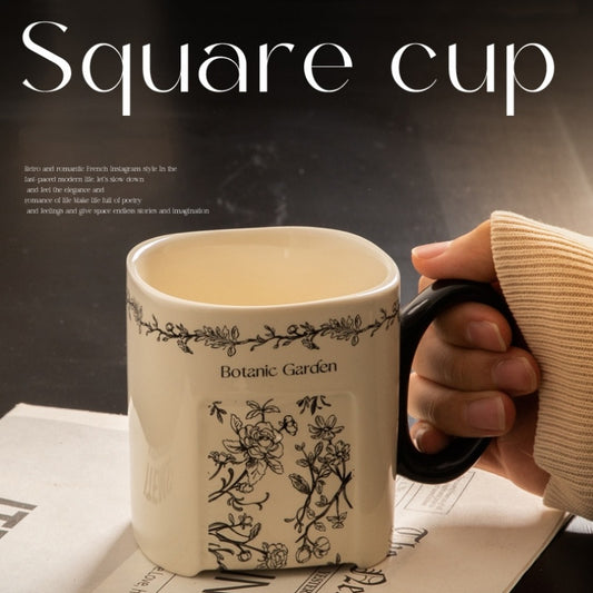 Retro Floral Graffiti Ceramic Mug Coffee Cup