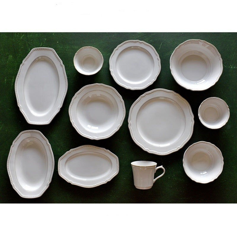 Underglaze Relief On Retro Ceramic Tableware Plates