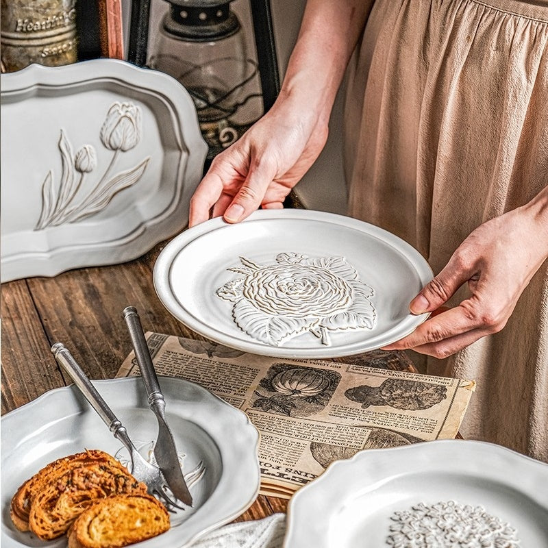 Palace Style Retro Relief Inventory Heart Plate Decorative Ornaments