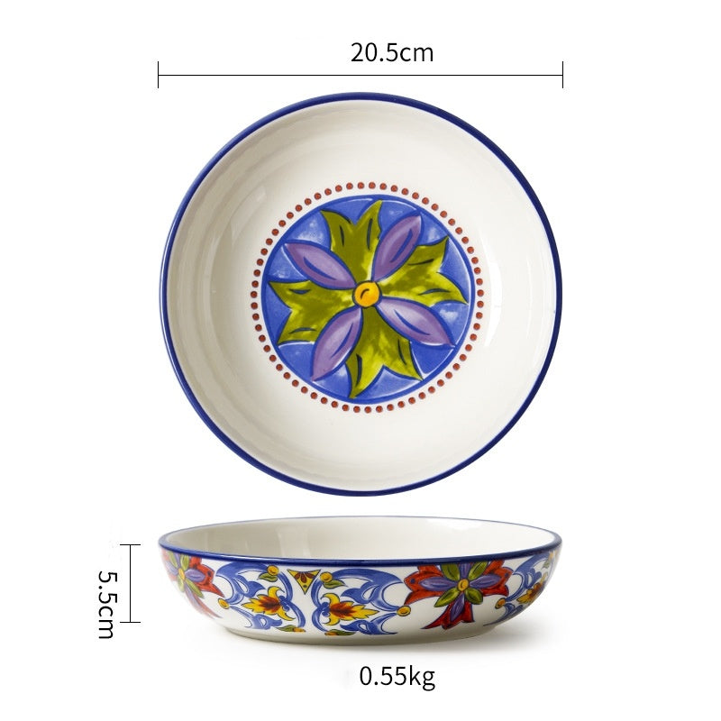 Lovely Creative Salad Plate Soup Plate Hand-Painted Ceramic Tableware