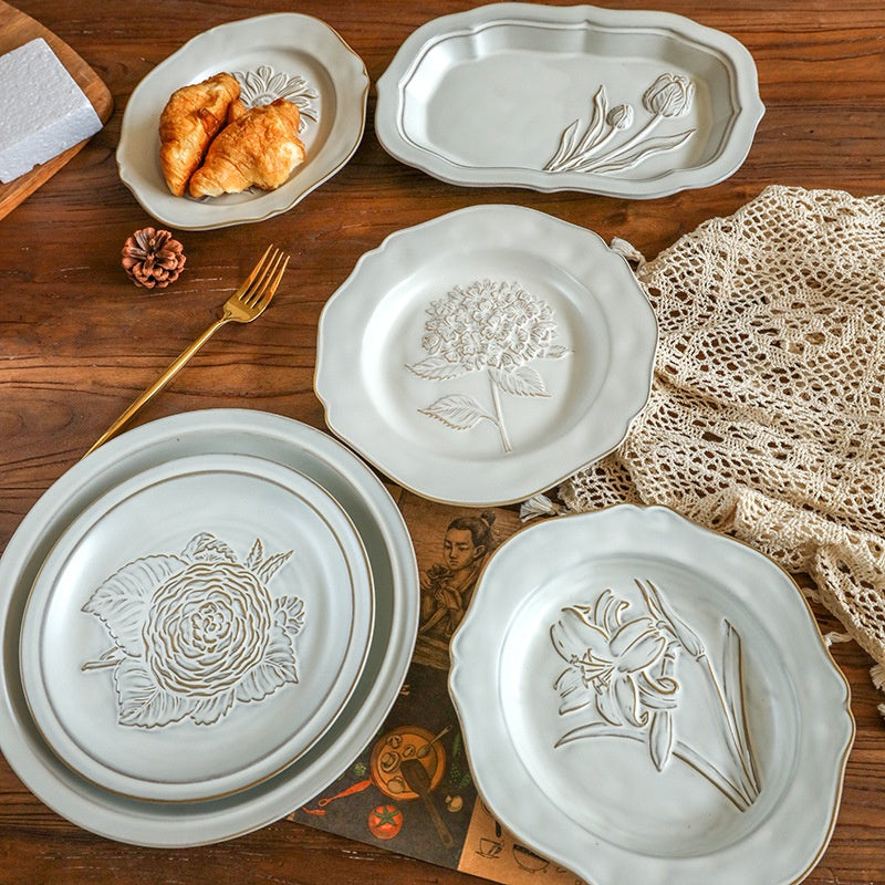 Palace Style Retro Relief Inventory Heart Plate Decorative Ornaments