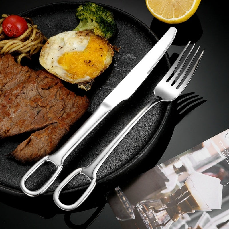 Creative Stainless Steel Hanging Hole Western Tableware