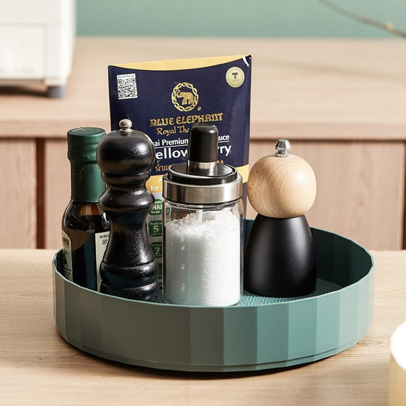 Multi-Functional Plastic Tray For Rotating Kitchen Countertop Storage