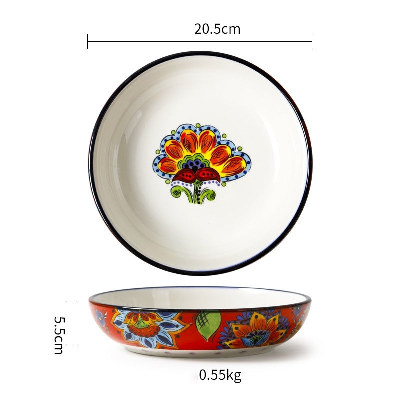 Lovely Creative Salad Plate Soup Plate Hand-Painted Ceramic Tableware