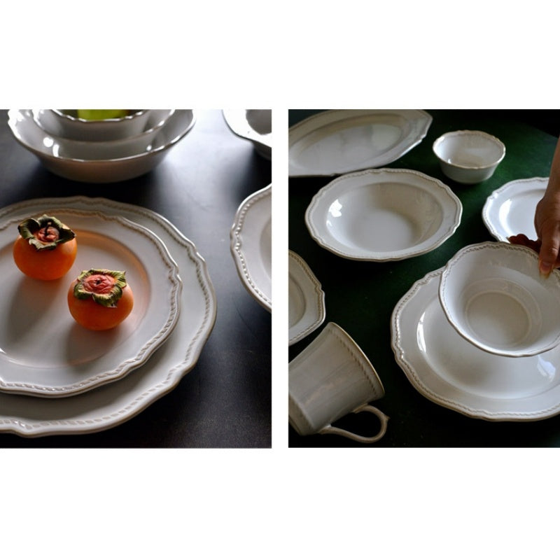 Underglaze Relief On Retro Ceramic Tableware Plates