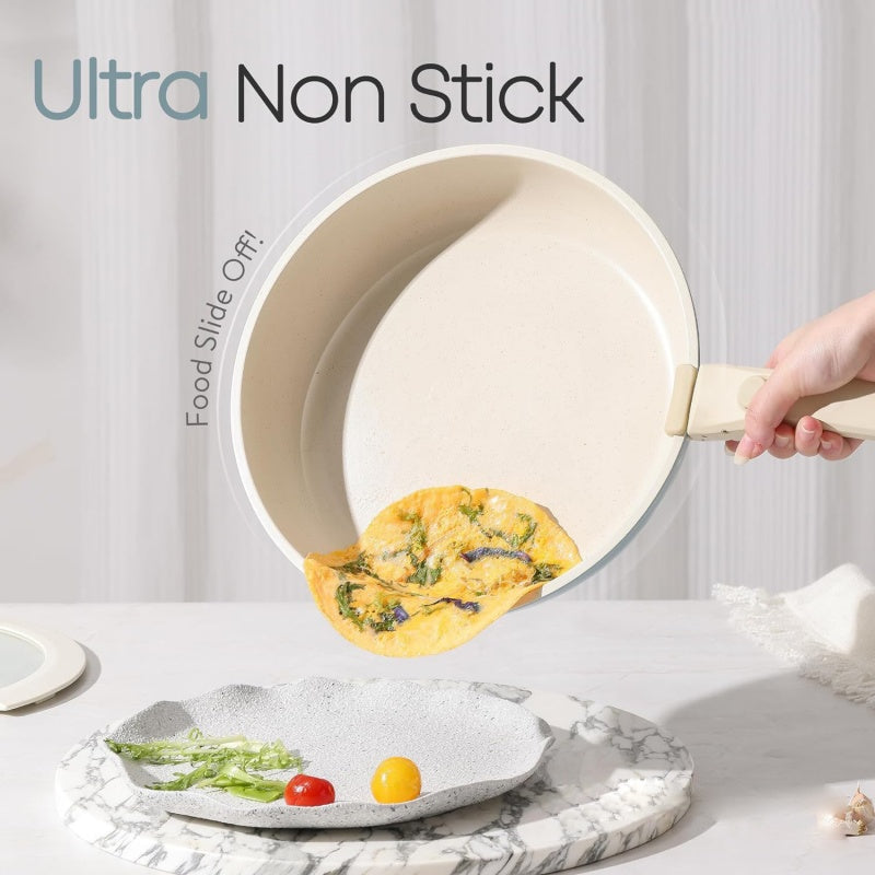 Simple Four-Hole Egg Frying Pan With Detachable Handle Set
