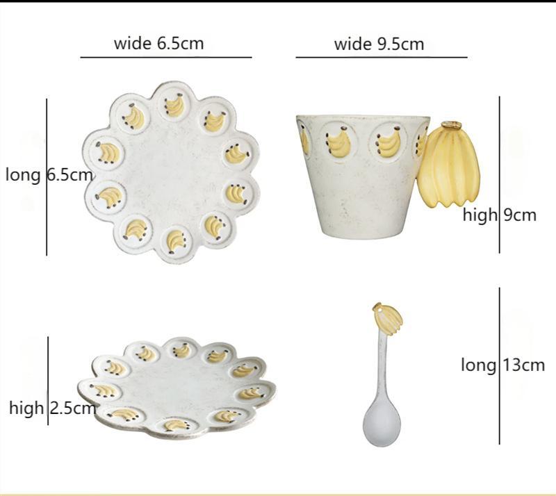 Banana do old series ceramic tableware set household rice bowl soup bowl salad plate breakfast cup