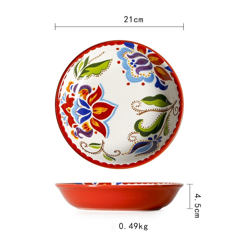 Lovely Creative Salad Plate Soup Plate Hand-Painted Ceramic Tableware