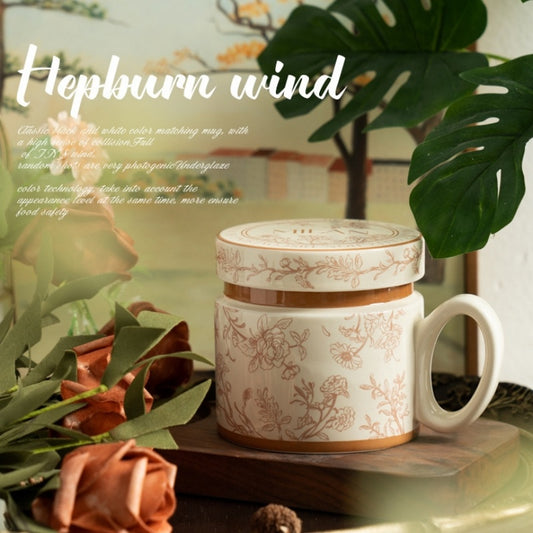 Dust-Proof Covered Ceramic Mug Coffee Cup