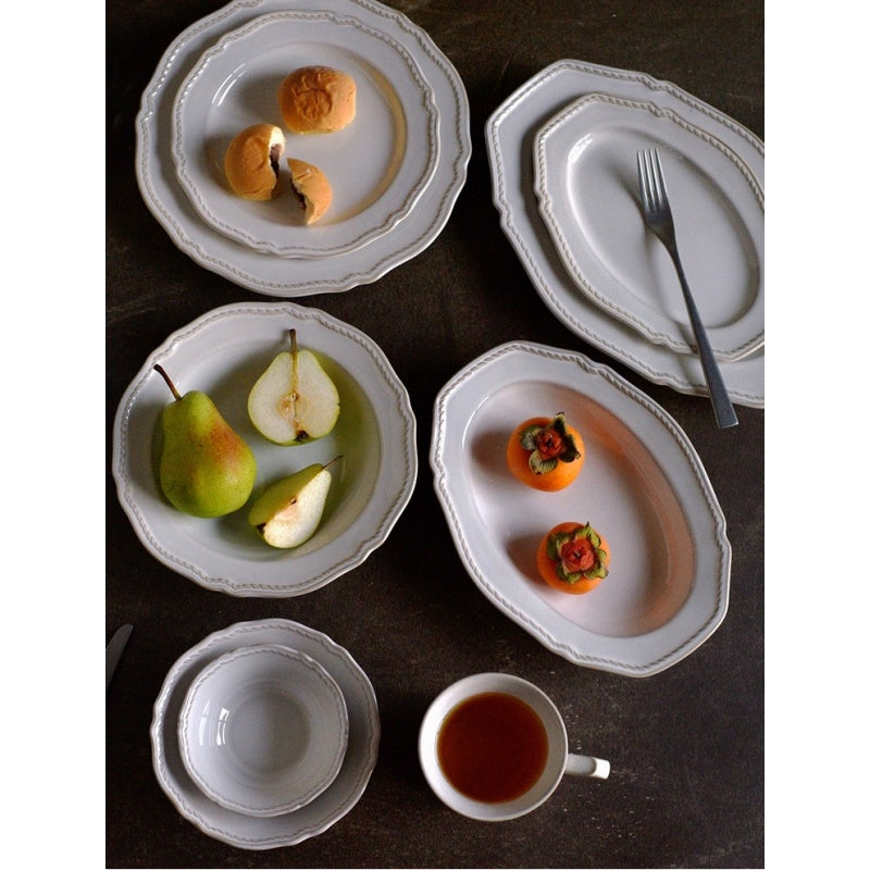 Underglaze Relief On Retro Ceramic Tableware Plates