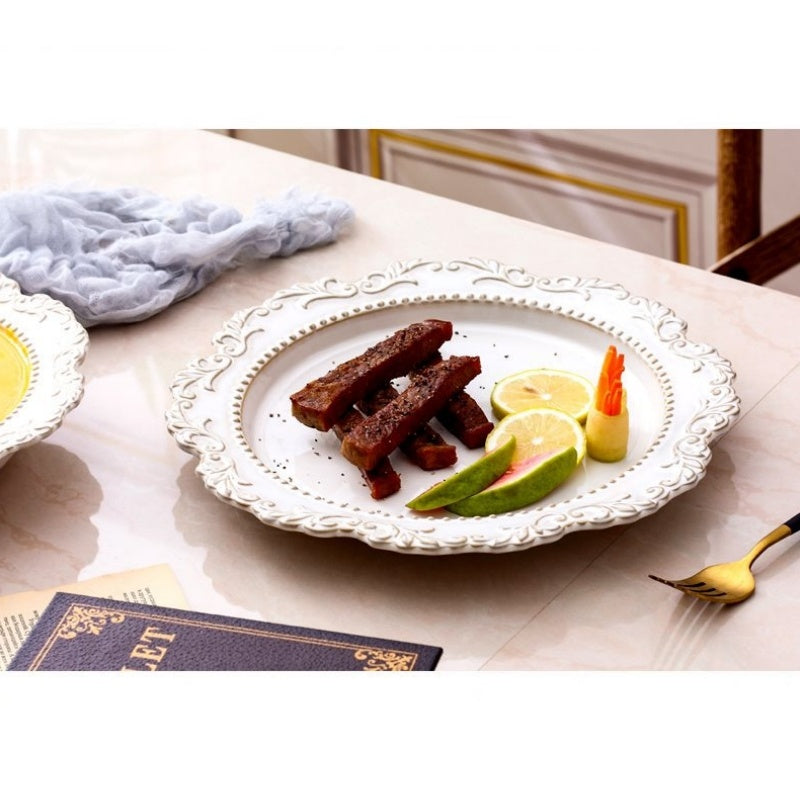 Retro Relief Western Food Pasta Plate Ceramic Tableware Home Soup Plate Dessert Plate Salad Plate