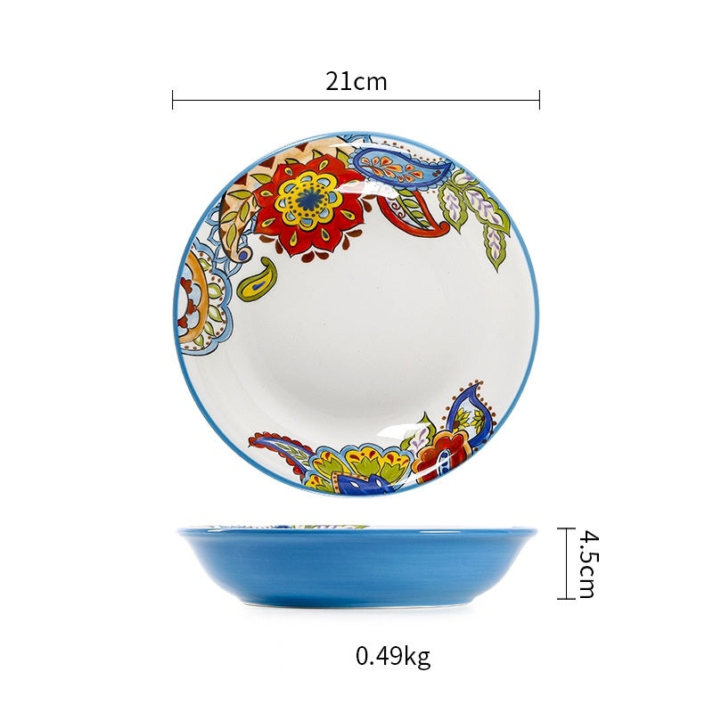 Lovely Creative Salad Plate Soup Plate Hand-Painted Ceramic Tableware
