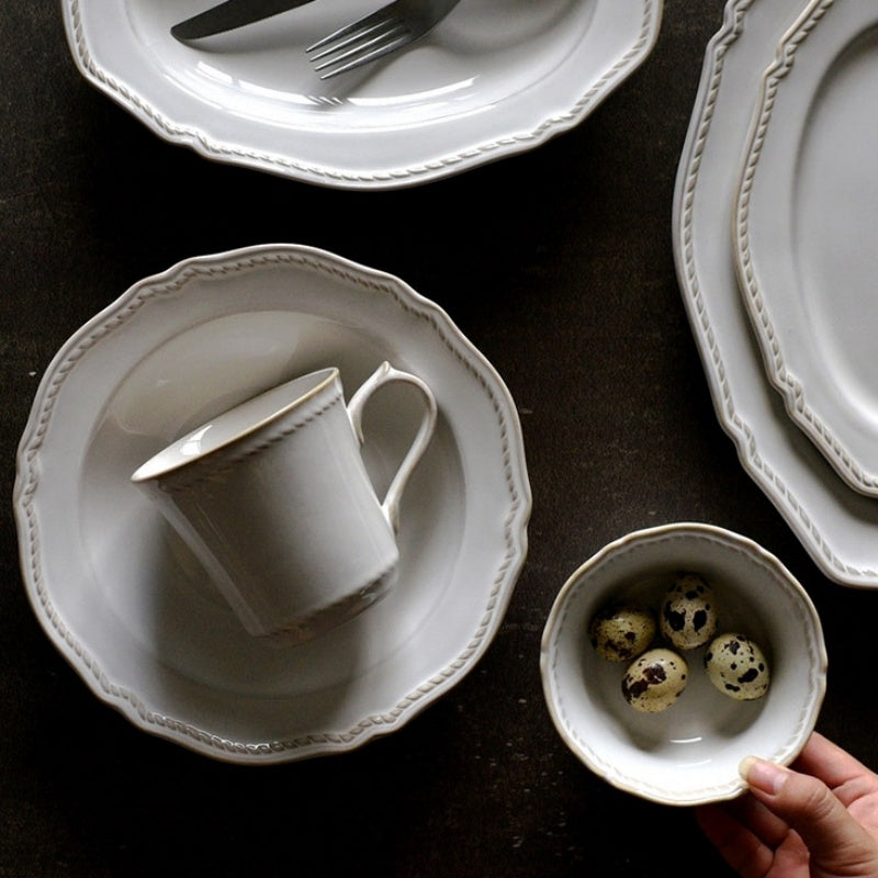 Underglaze Relief On Retro Ceramic Tableware Plates