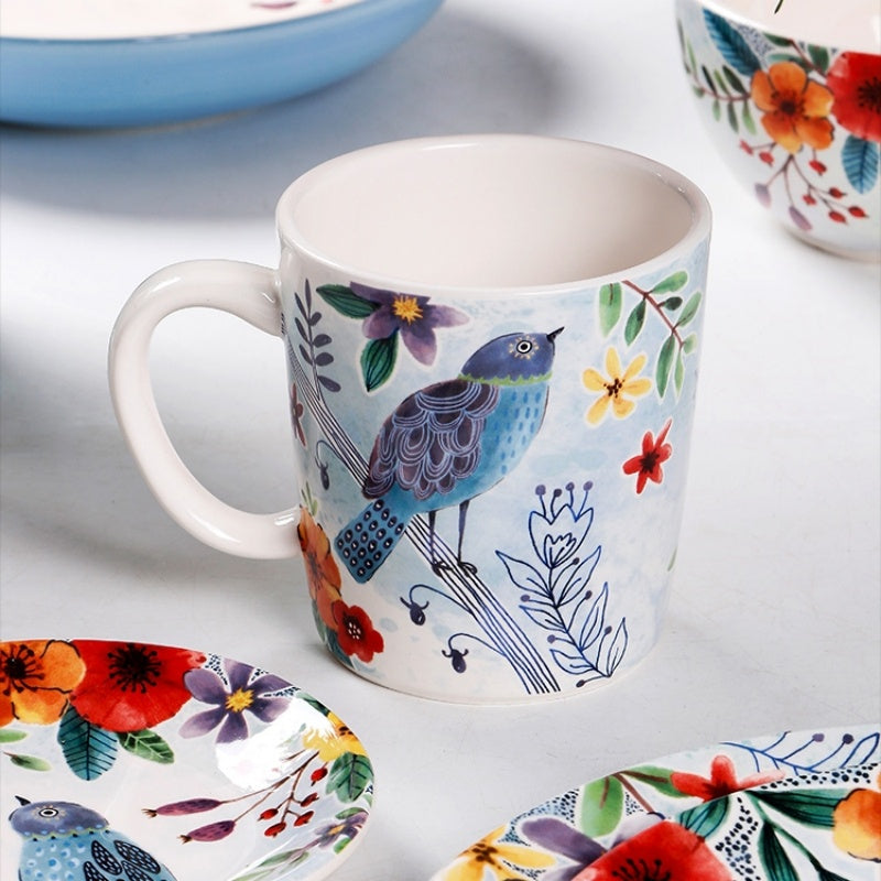 Creative Forest Series Painted Ceramic Plate Home Plate Set