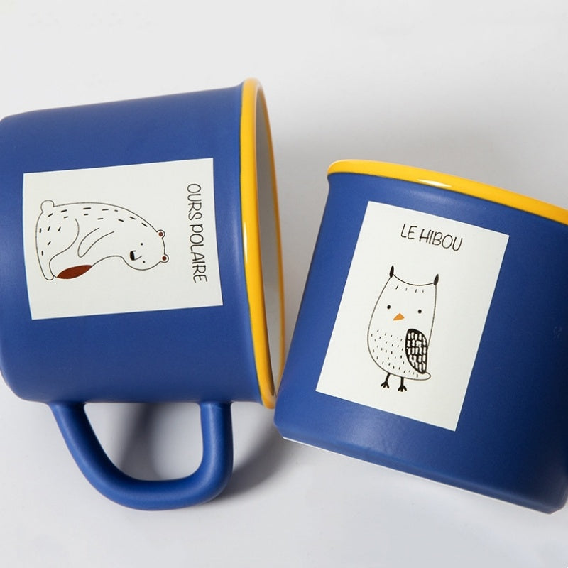 Klein Blue Animal Graffiti Ceramic Mug Coffee Cup