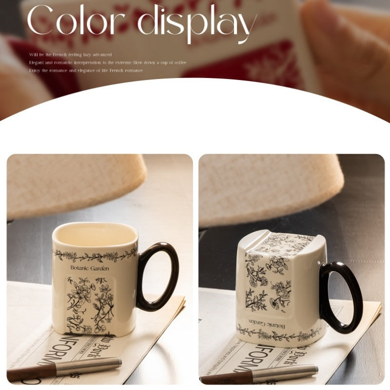 Retro Floral Graffiti Ceramic Mug Coffee Cup