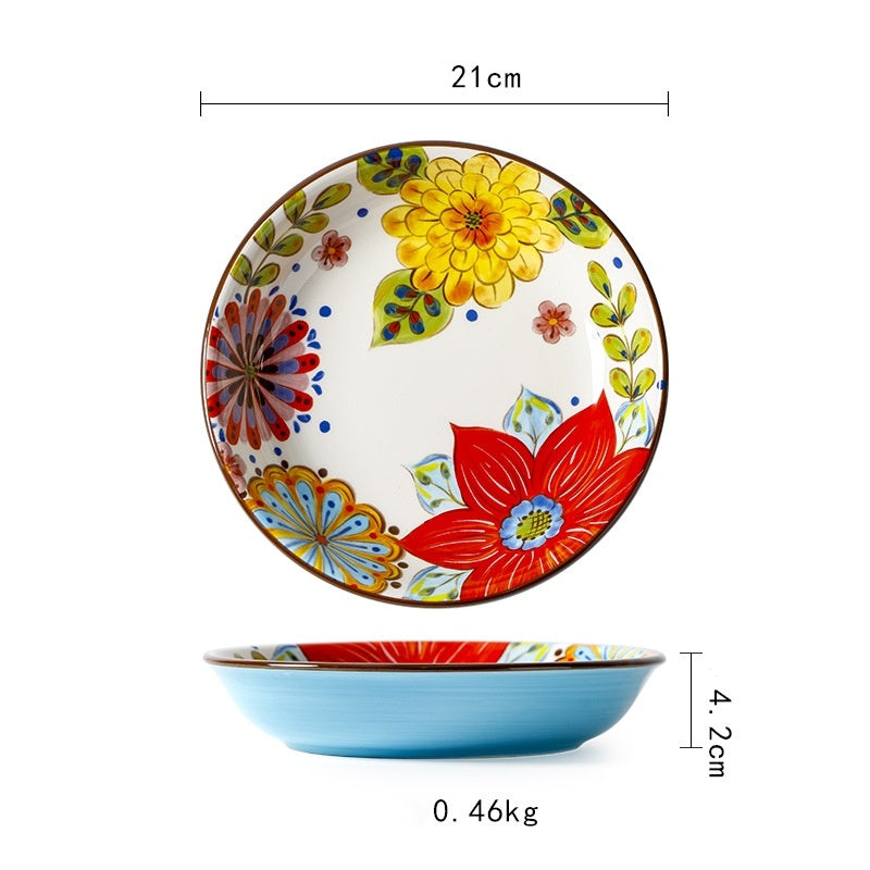 Lovely Creative Salad Plate Soup Plate Hand-Painted Ceramic Tableware