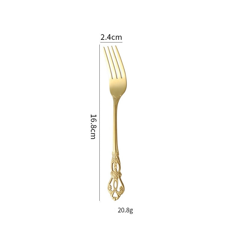 Court-Style Relief Stainless Steel Western Tableware