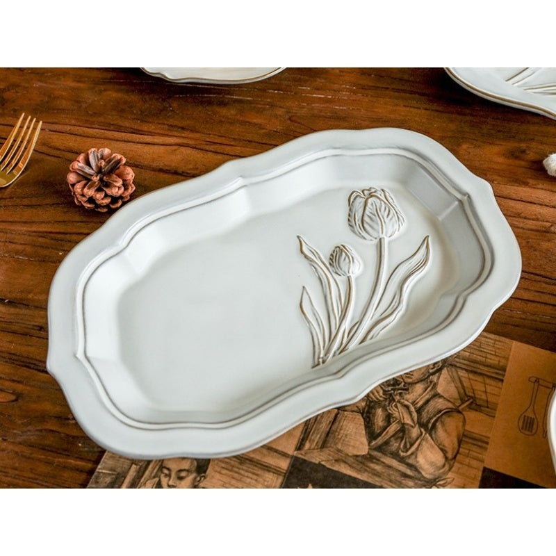 Palace Style Retro Relief Inventory Heart Plate Decorative Ornaments